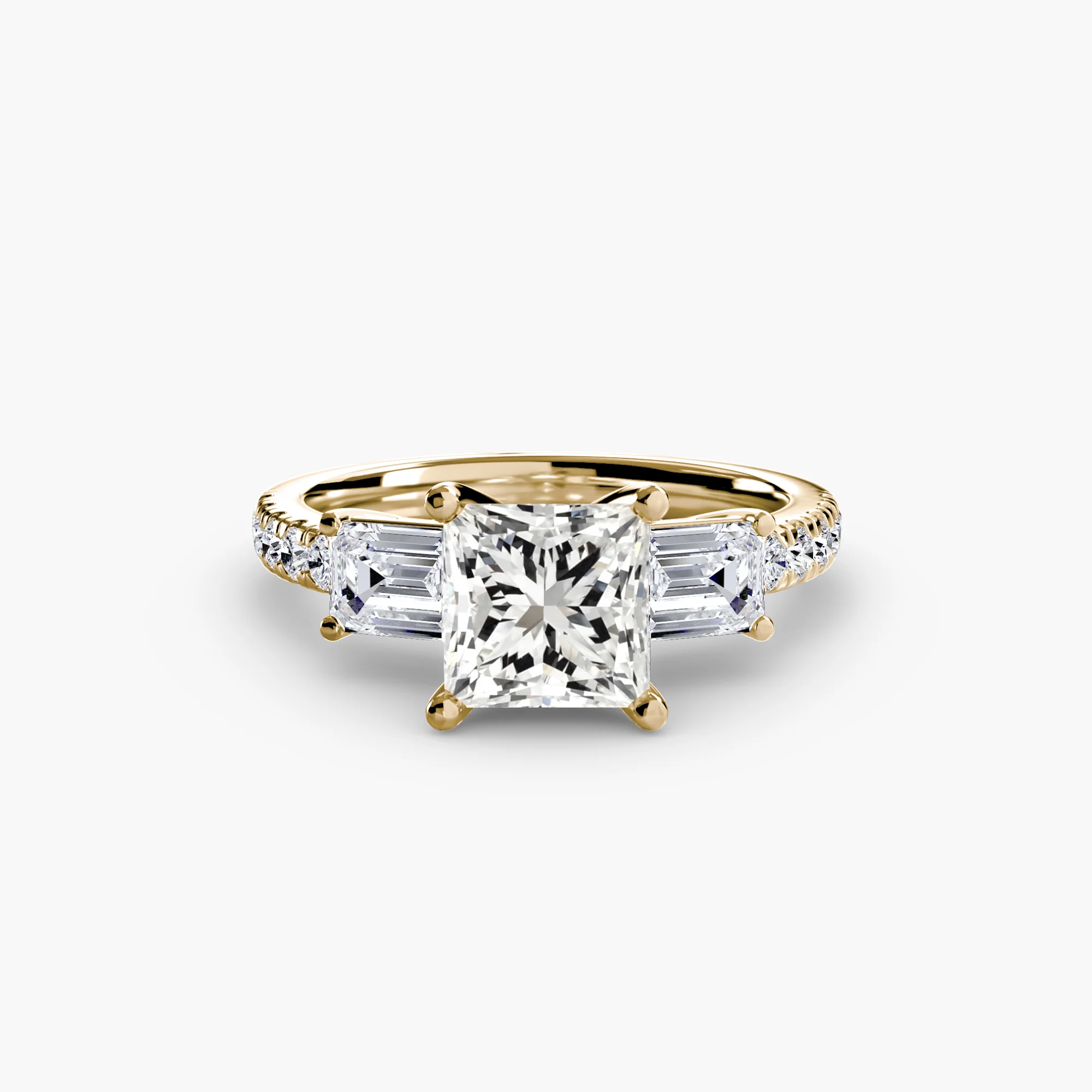 Three-Stone Ring with Pavé Band 4 - Image 12