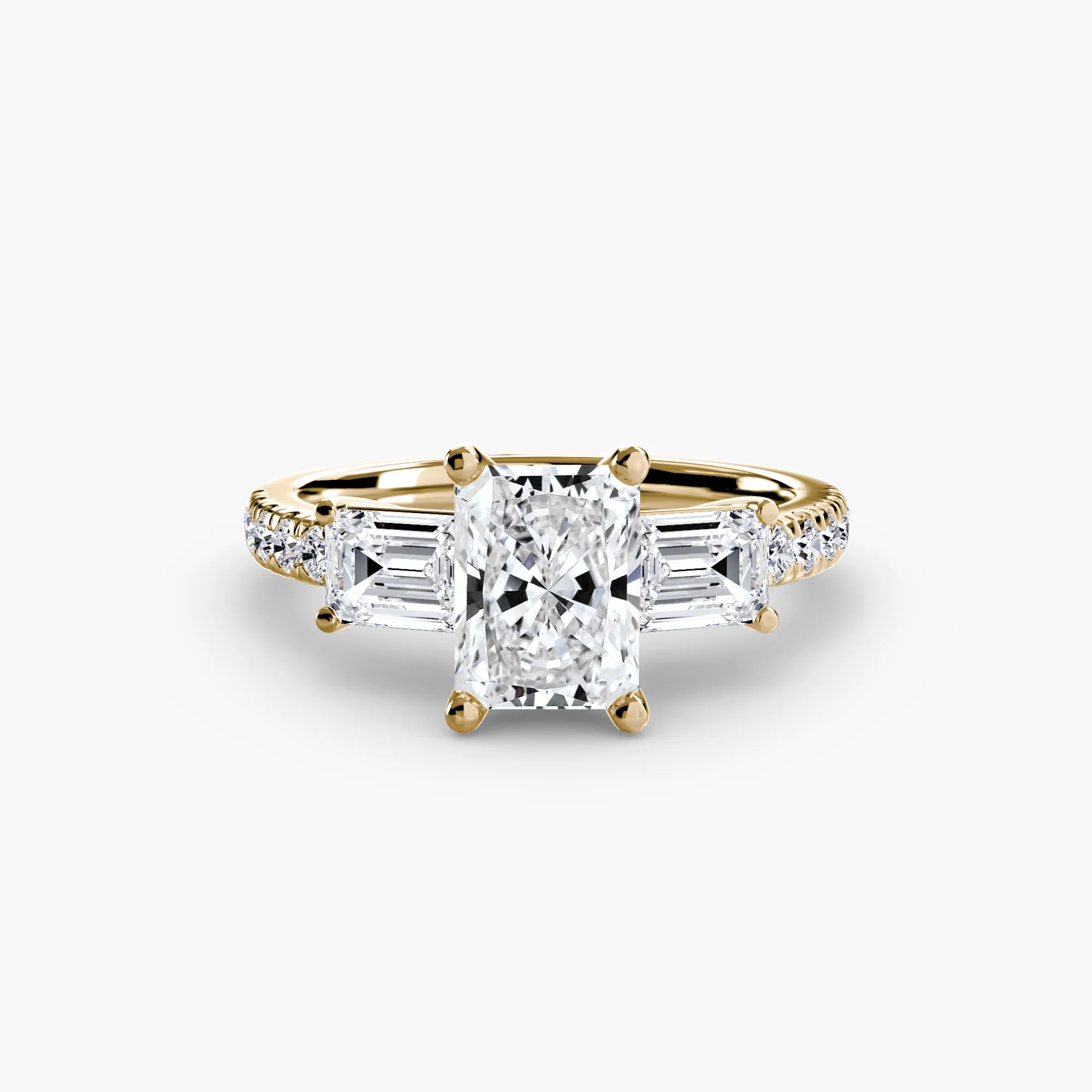 Three-Stone Ring with Pavé Band 4 - Image 18