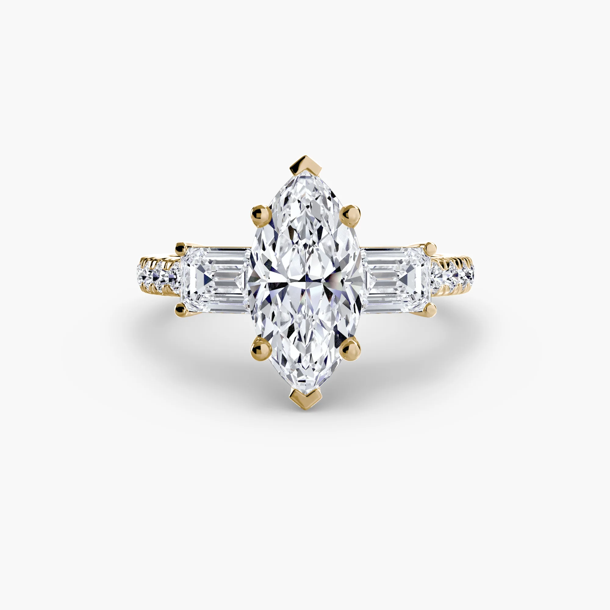 Three-Stone Ring with Pavé Band 4 - Image 20
