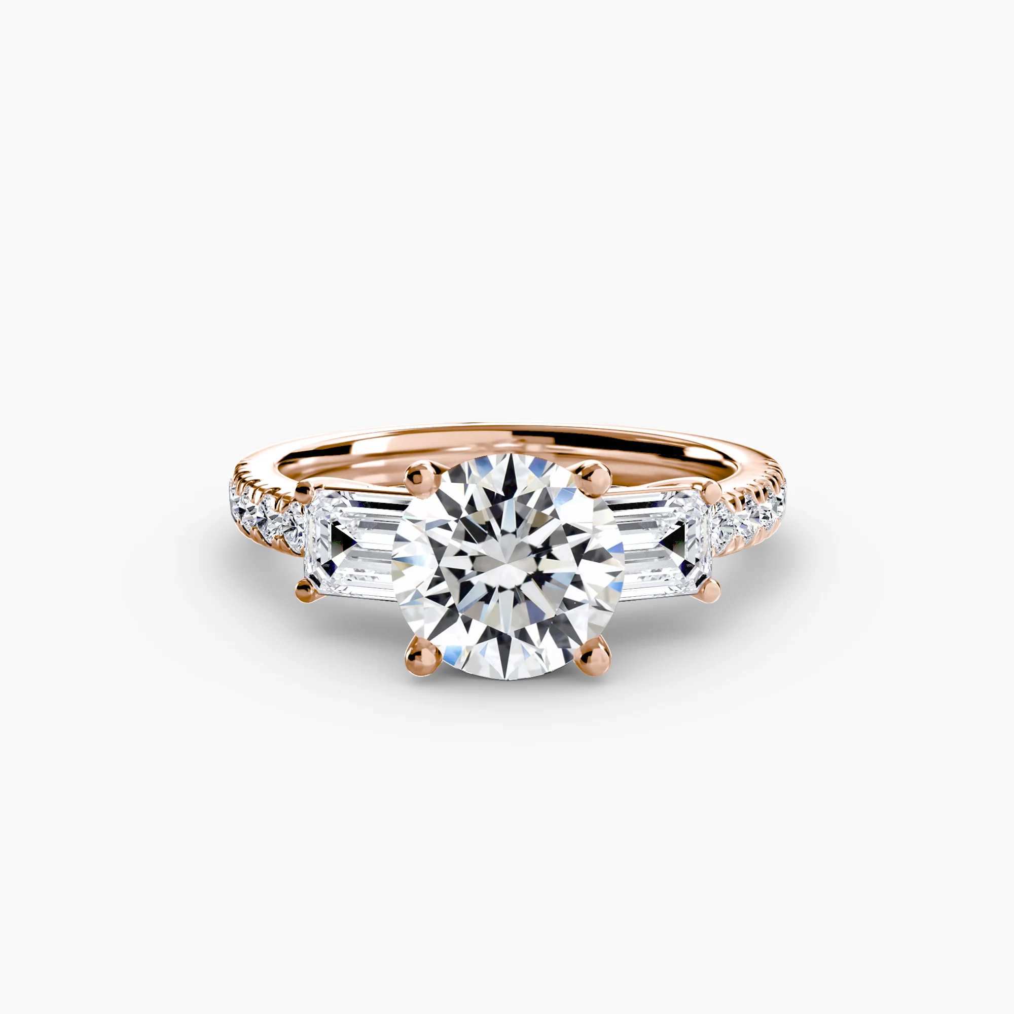 Three-Stone Ring with Pavé Band 4 - Image 21