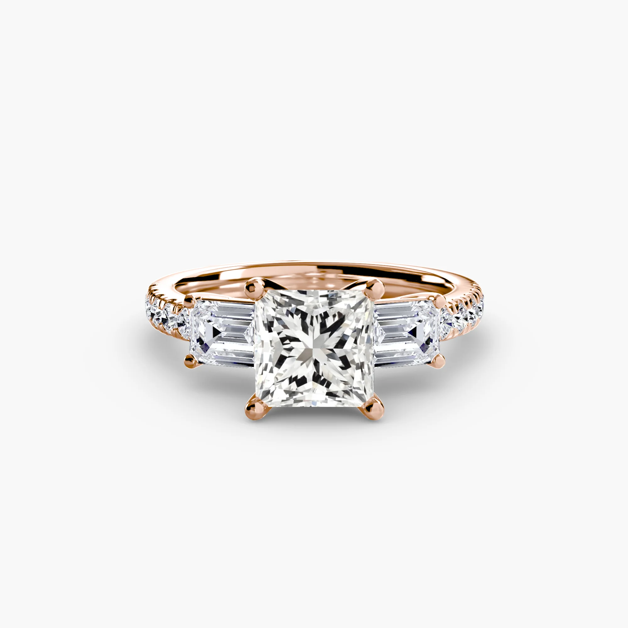 Three-Stone Ring with Pavé Band 4 - Image 22