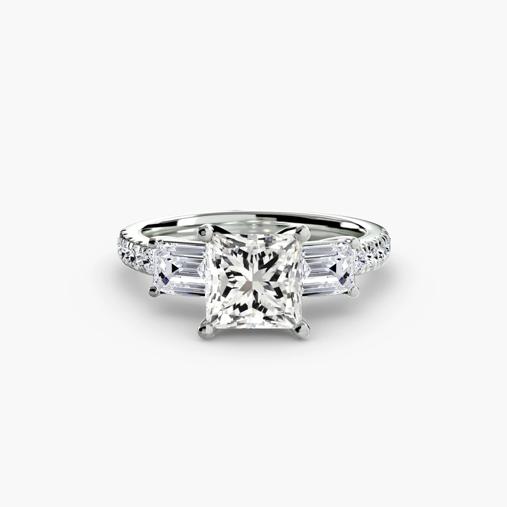 Three-Stone Ring with Pavé Band 4 - Image 32