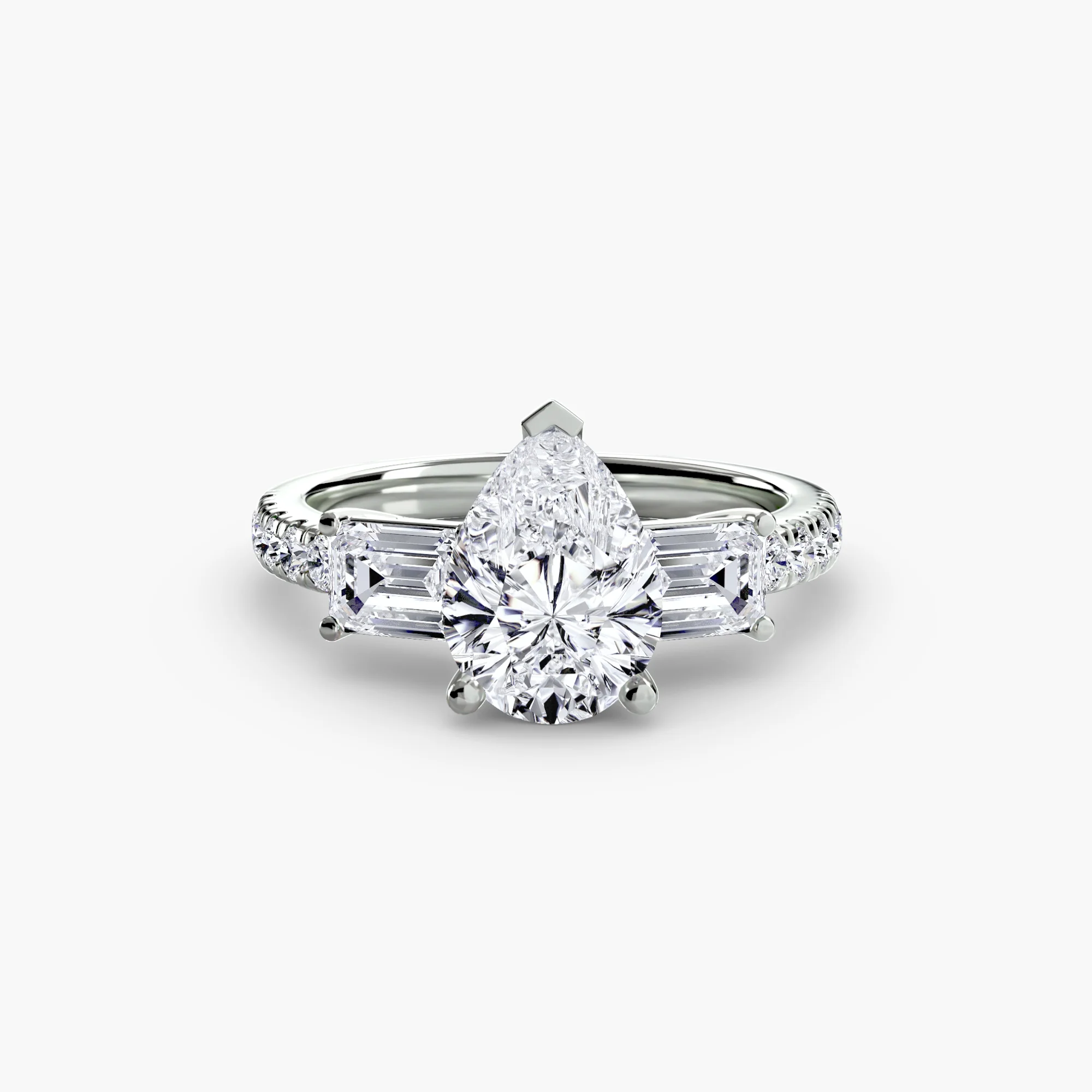 Three-Stone Ring with Pavé Band 4 - Image 35