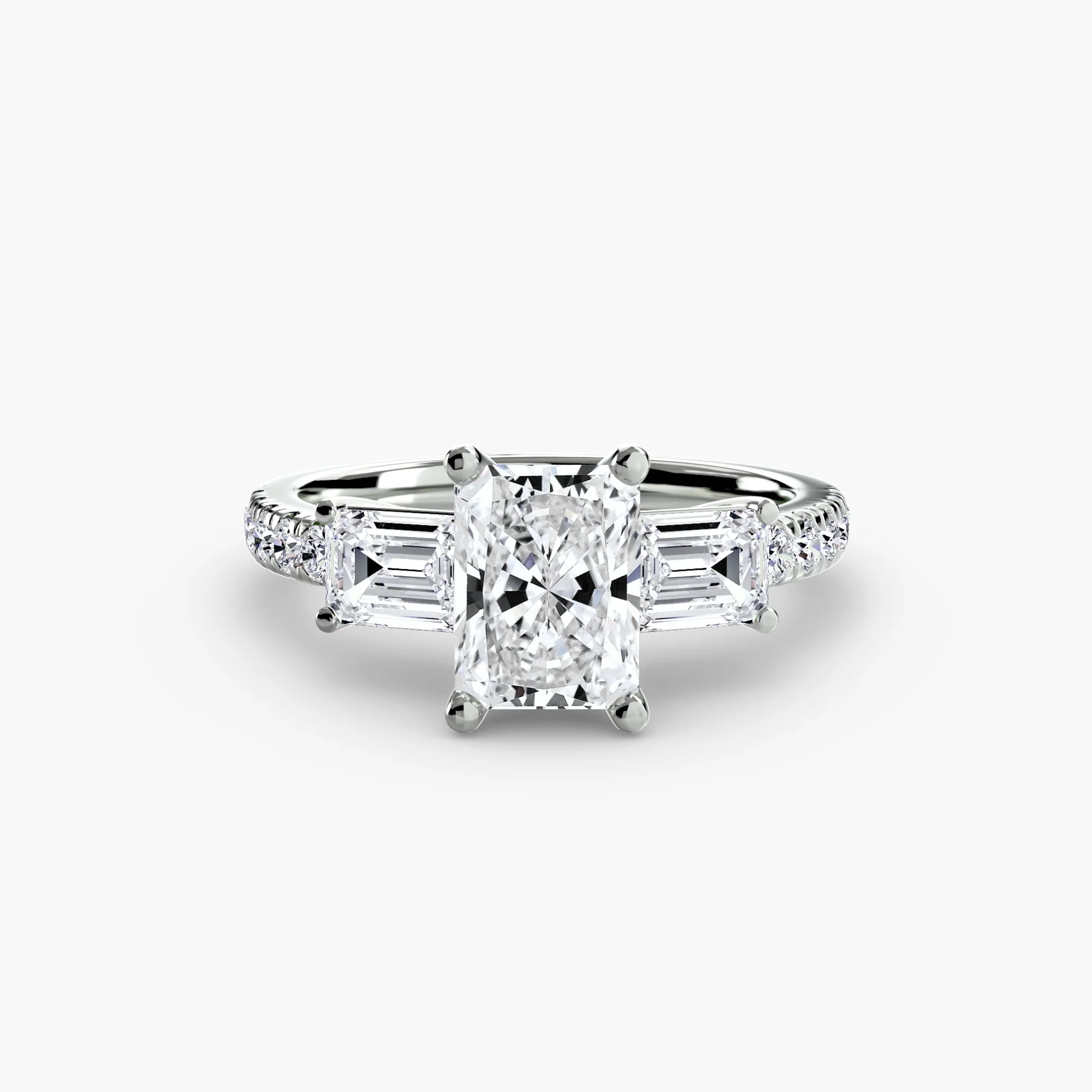 Three-Stone Ring with Pavé Band 4 - Image 38