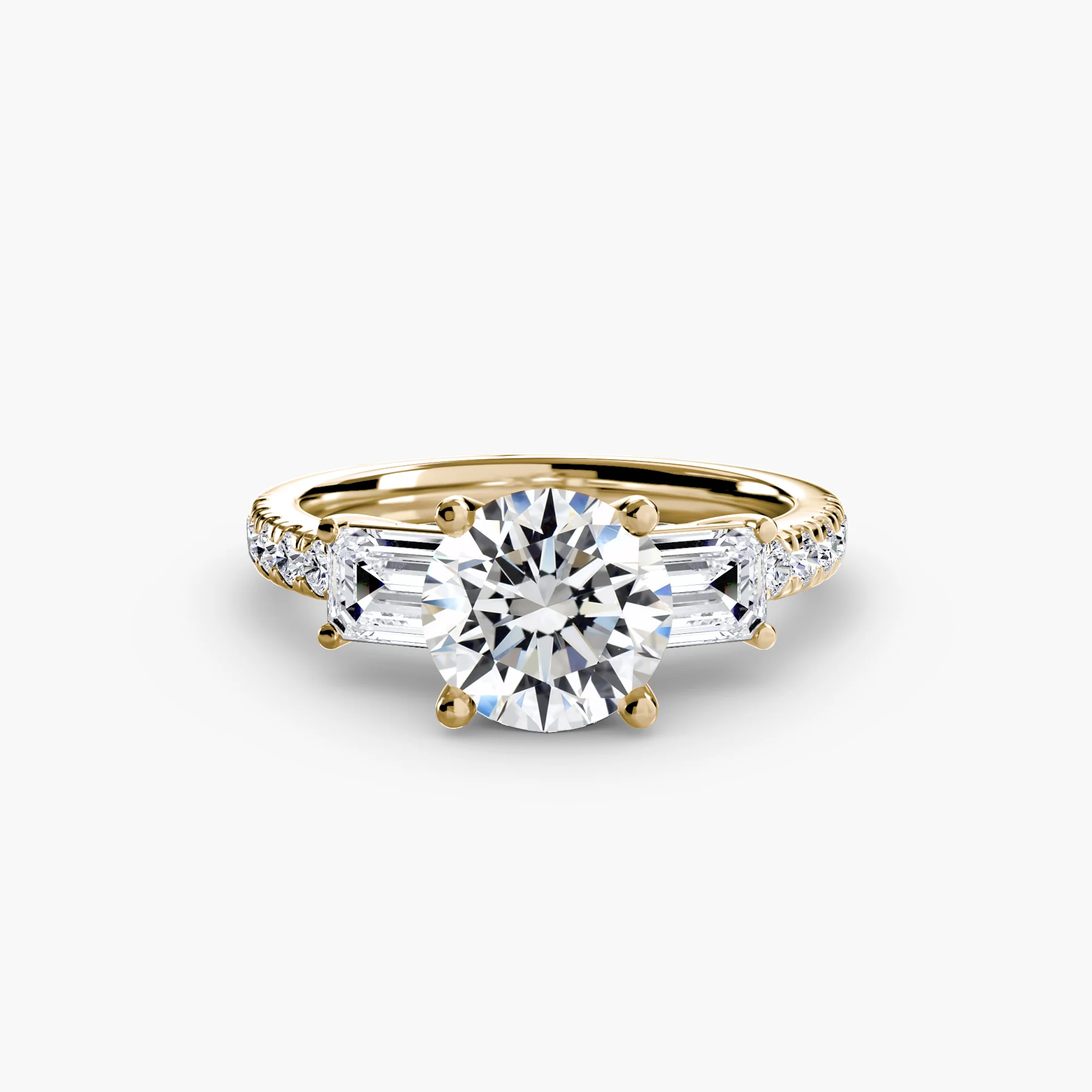 Three-Stone Ring with Pavé Band 4 - Image 40
