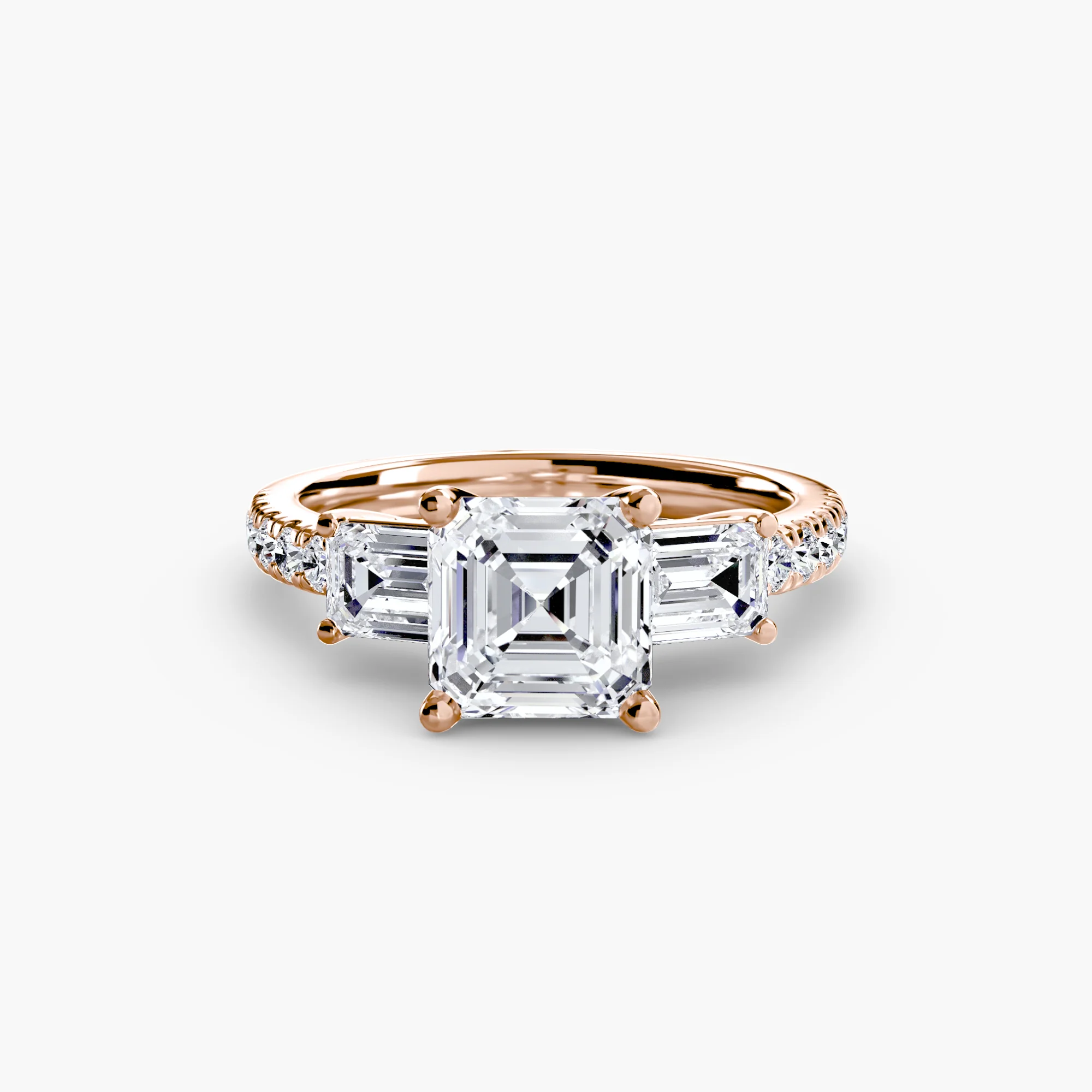 Three-Stone Ring with Pavé Band 4 - Image 58