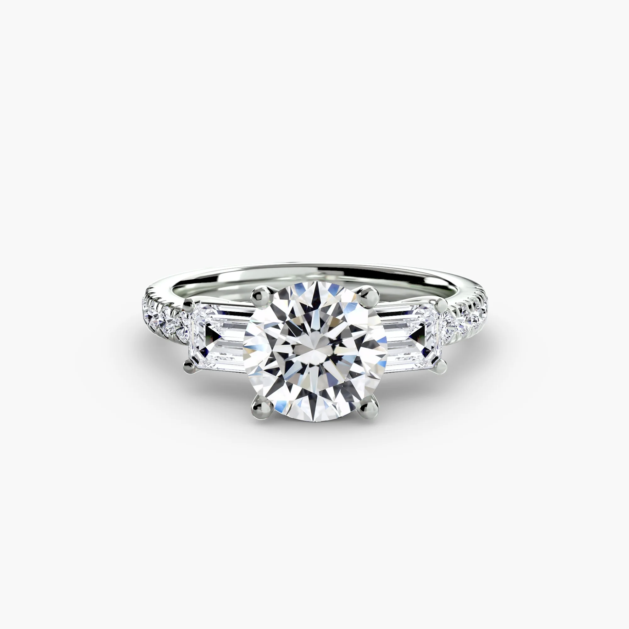 Three-Stone Ring with Pavé Band 4 - Image 60