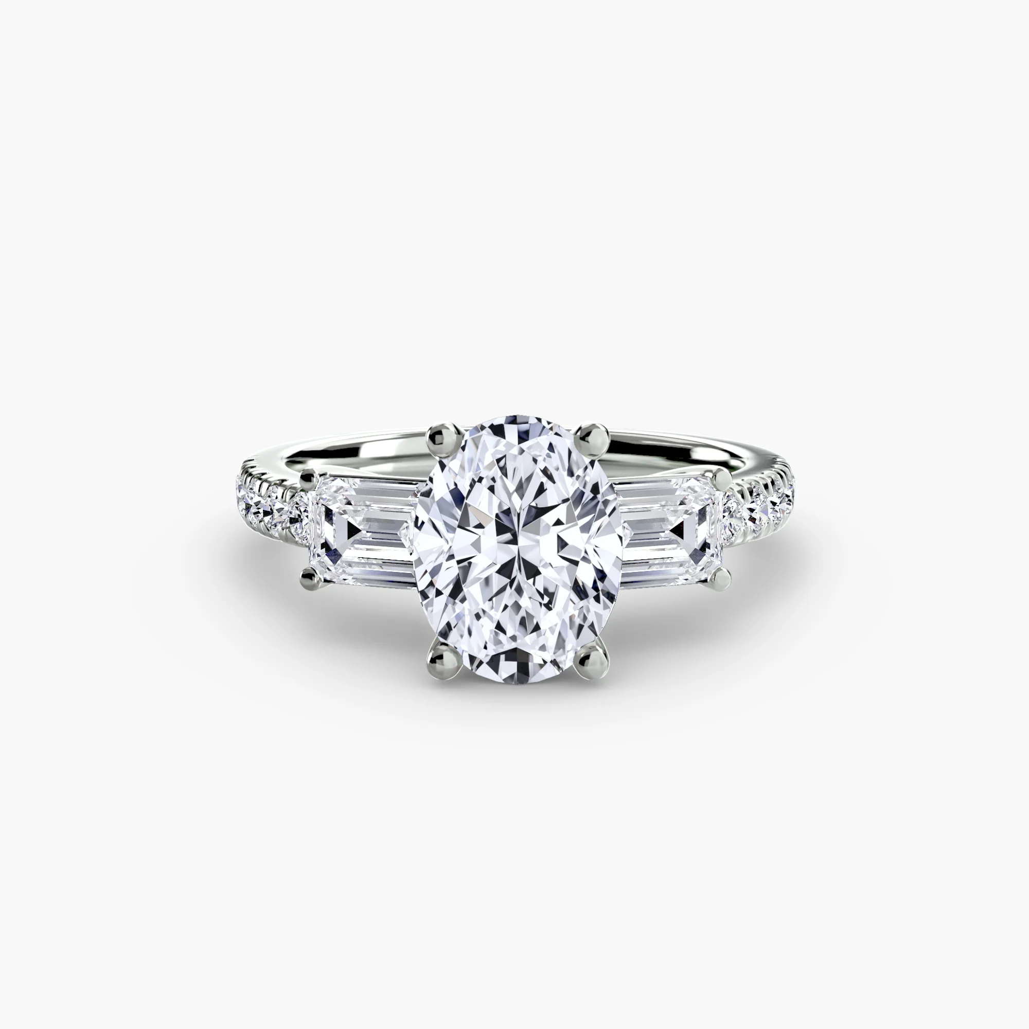 Three-Stone Ring with Pavé Band 4 - Image 63