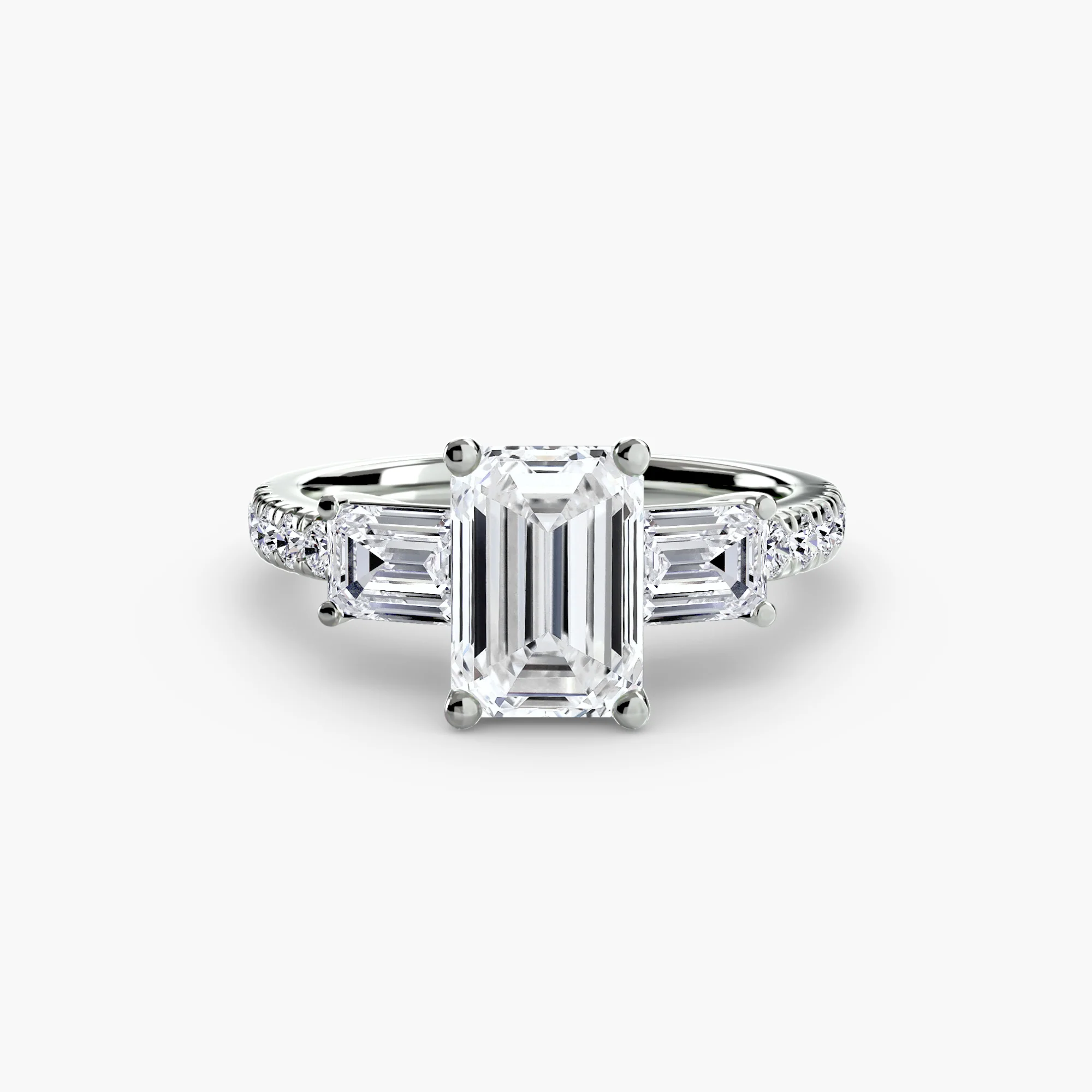 Three-Stone Ring with Pavé Band 4 - Image 65