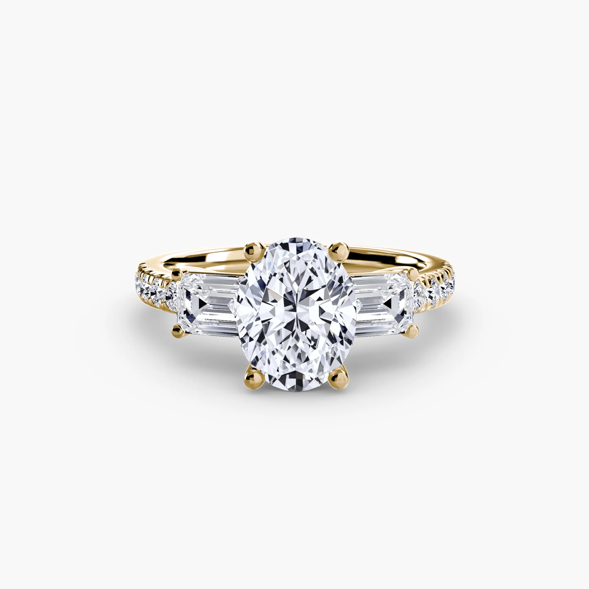 Three-Stone Ring with Pavé Band 4 - Image 72