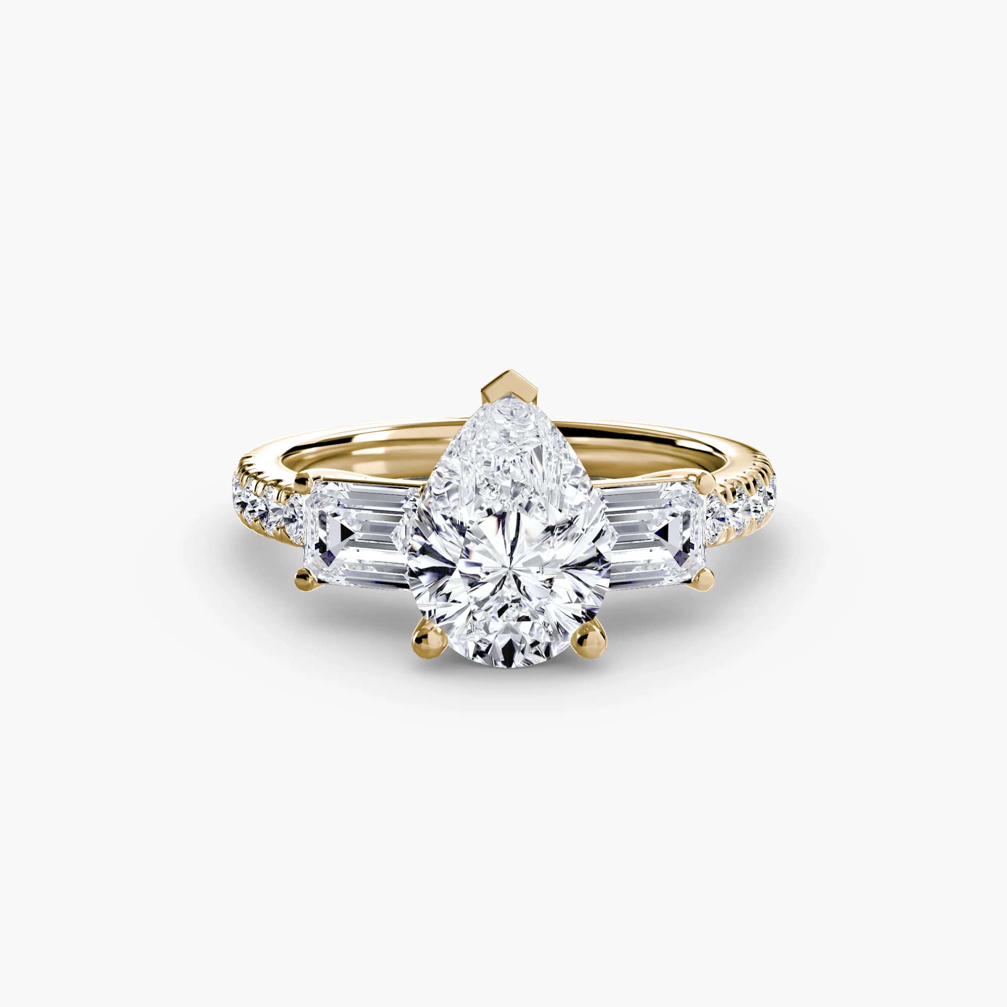 Three-Stone Ring with Pavé Band 4 - Image 73