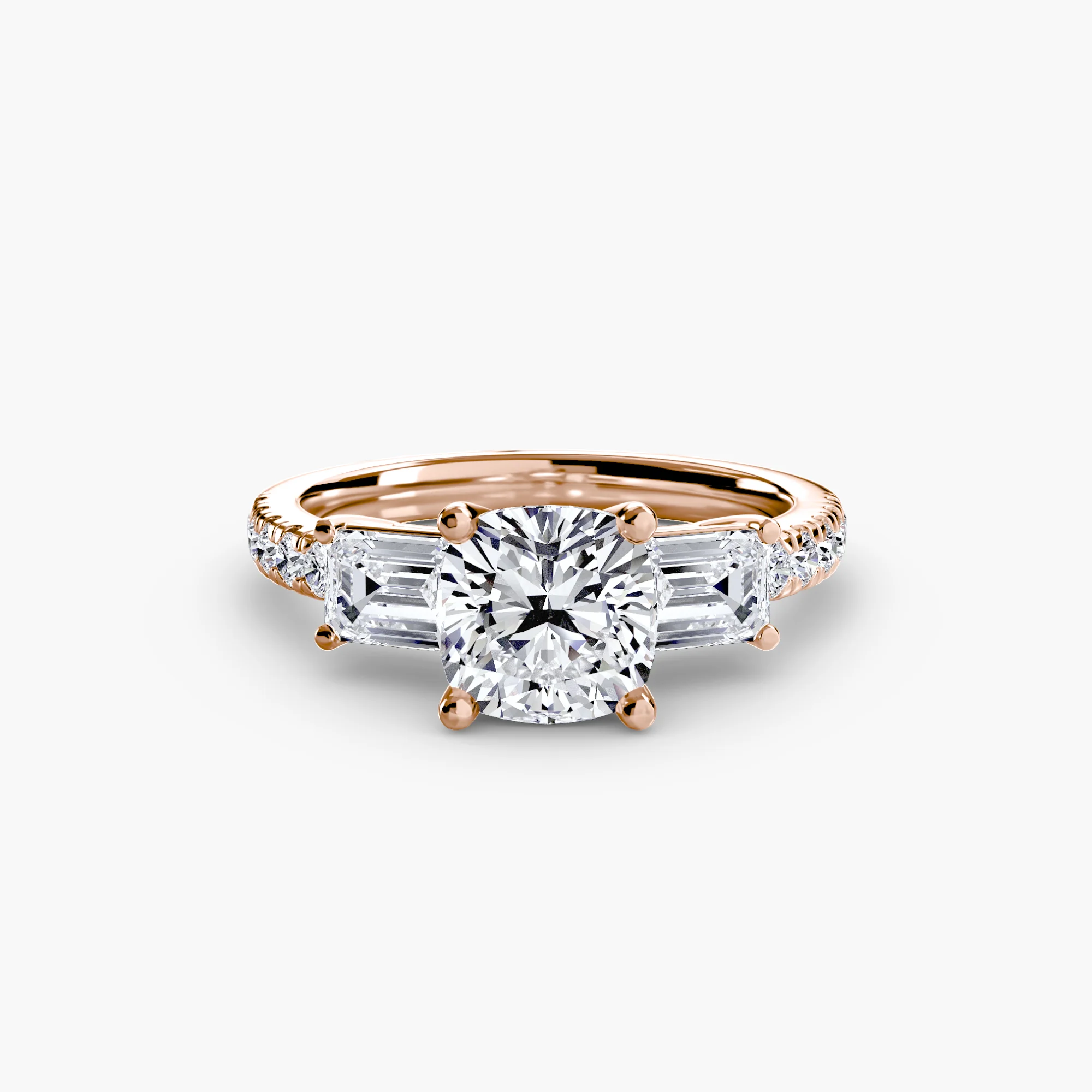 Three-Stone Ring with Pavé Band 4 - Image 81