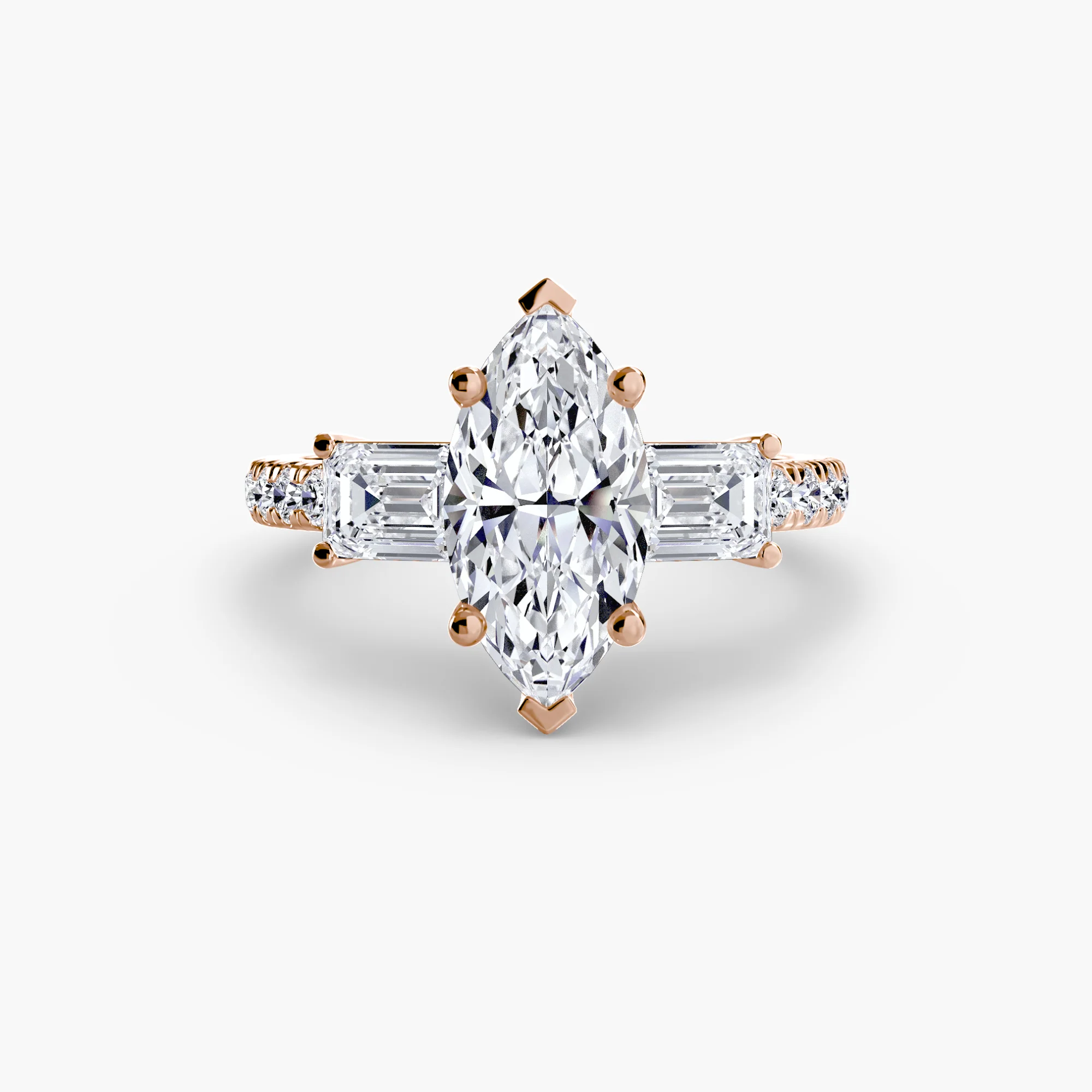 Three-Stone Ring with Pavé Band 4 - Image 88