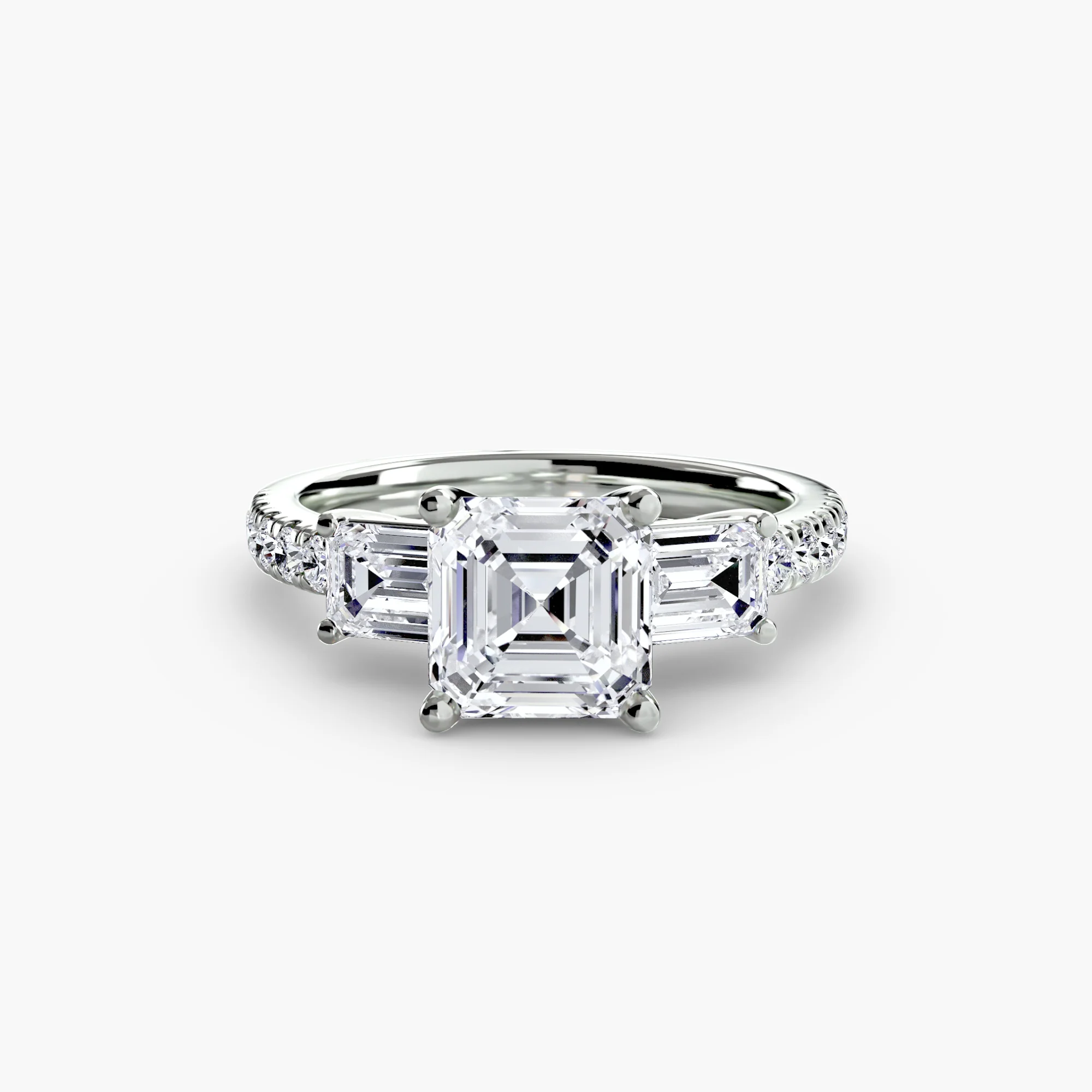 Three-Stone Ring with Pavé Band 4 - Image 97